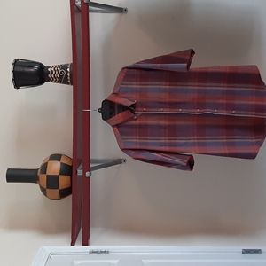Mens plaid Van Heusen short sleeve shirt medium 15.5